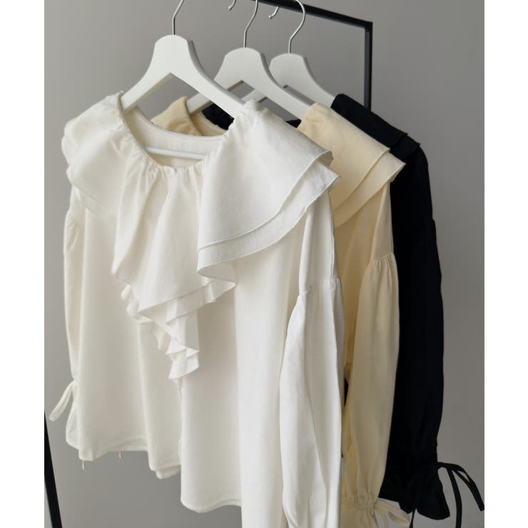 綿混フリルブラウス | JUNOAH | 詳細画像10 