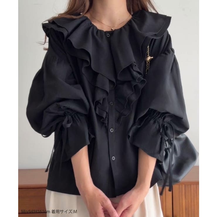 綿混フリルブラウス | JUNOAH | 詳細画像2 