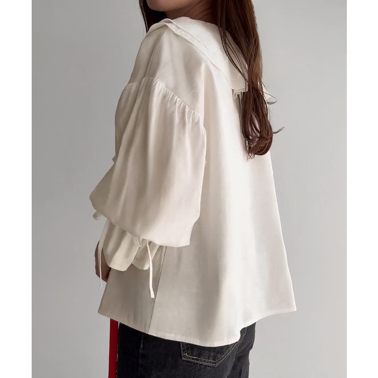 綿混フリルブラウス | JUNOAH | 詳細画像6 