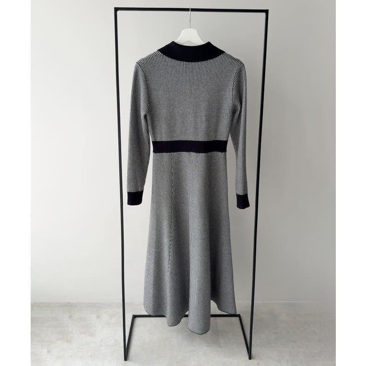 千鳥チェックビジュー釦ニットワンピース | JUNOAH | 詳細画像13 