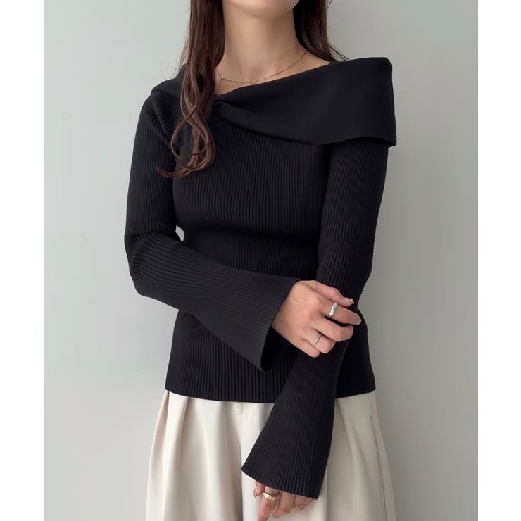 リボンデザインニットトップス | JUNOAH | 詳細画像1 