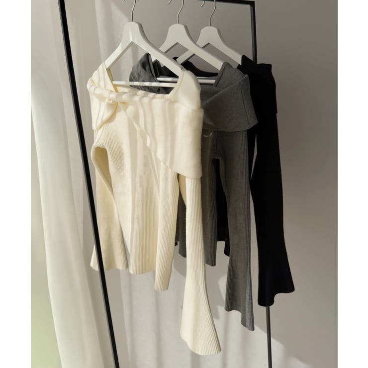 リボンデザインニットトップス | JUNOAH | 詳細画像12 