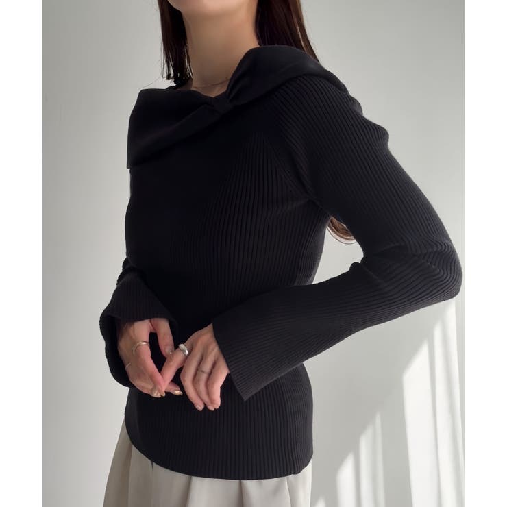 リボンデザインニットトップス | JUNOAH | 詳細画像2 