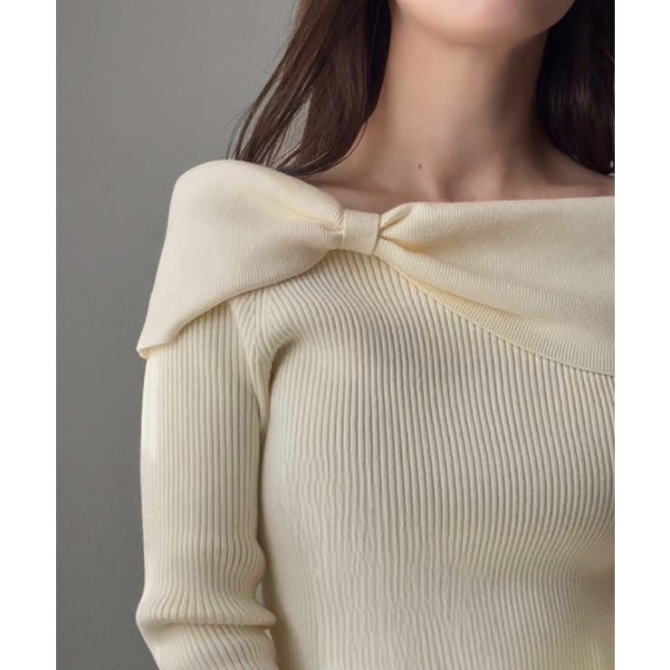 リボンデザインニットトップス | JUNOAH | 詳細画像5 