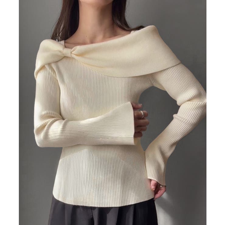 リボンデザインニットトップス | JUNOAH | 詳細画像6 