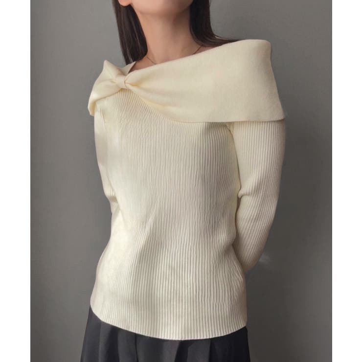 リボンデザインニットトップス | JUNOAH | 詳細画像7 