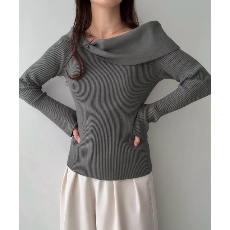 リボンデザインニットトップス | JUNOAH | 詳細画像9 