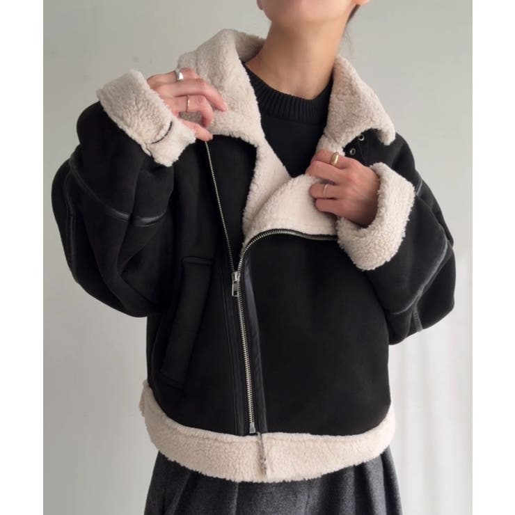 ブラック | ボアフェイクムートン | JUNOAH