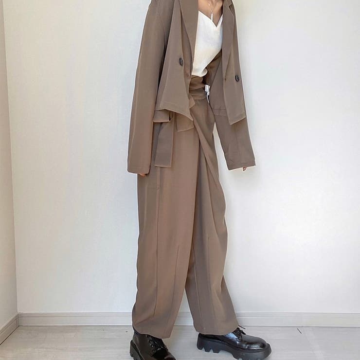 ショート丈ジャケットラップパンツセットアップ[品番：AMTW0002509