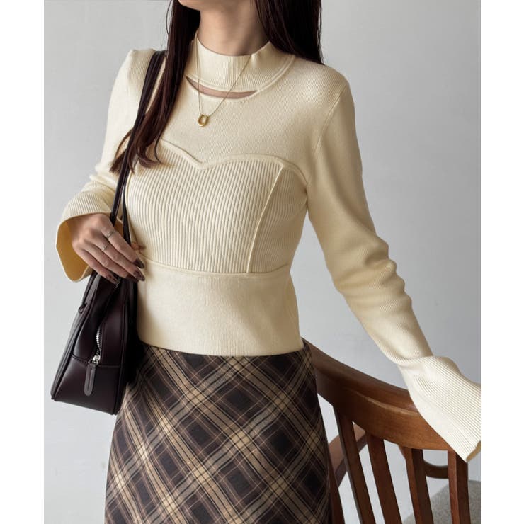 ベルスリーブビスチェ風ニット | JUNOAH | 詳細画像5 