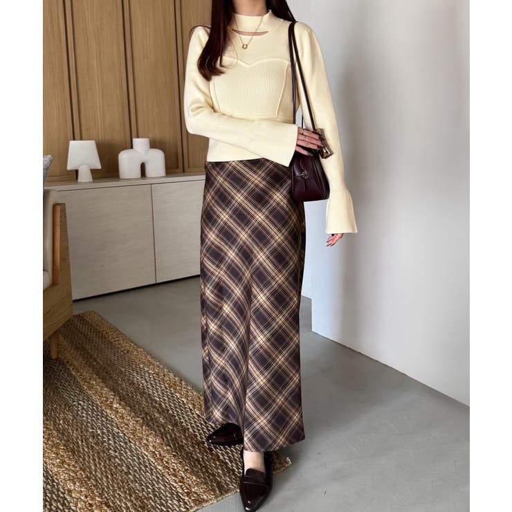 ベルスリーブビスチェ風ニット | JUNOAH | 詳細画像9 