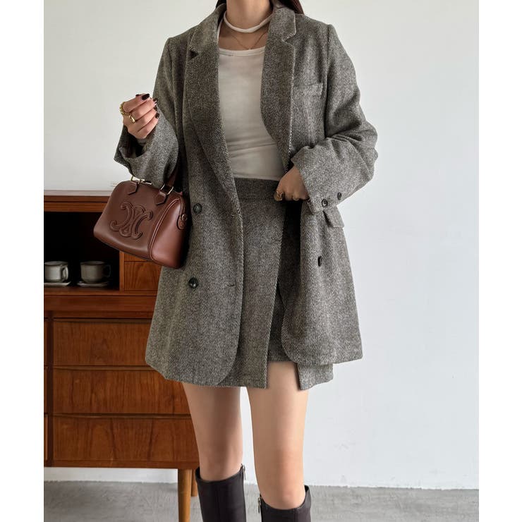 ジャケット+スリットミニスカートset | JUNOAH | 詳細画像17 