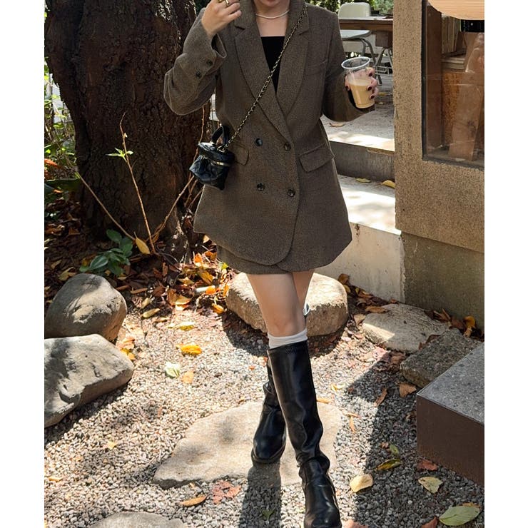 ジャケット+スリットミニスカートset | JUNOAH | 詳細画像8 