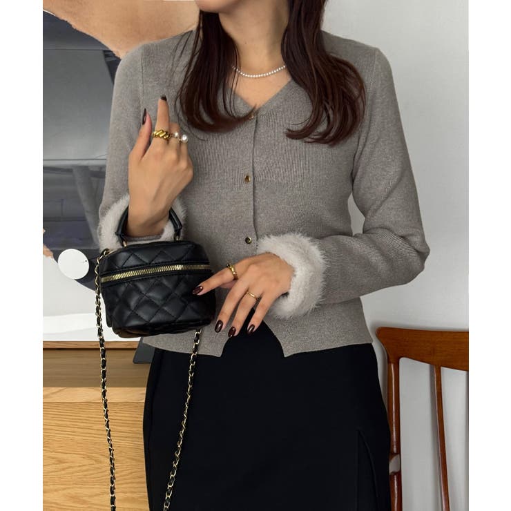 ファースリーブニットカーディガン | JUNOAH | 詳細画像13 