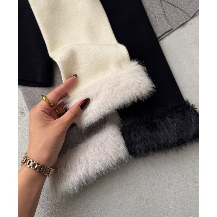 ファースリーブニットカーディガン | JUNOAH | 詳細画像16 