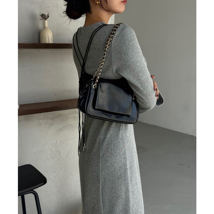 フレアスリーブIラインリブワンピース | JUNOAH | 詳細画像15 