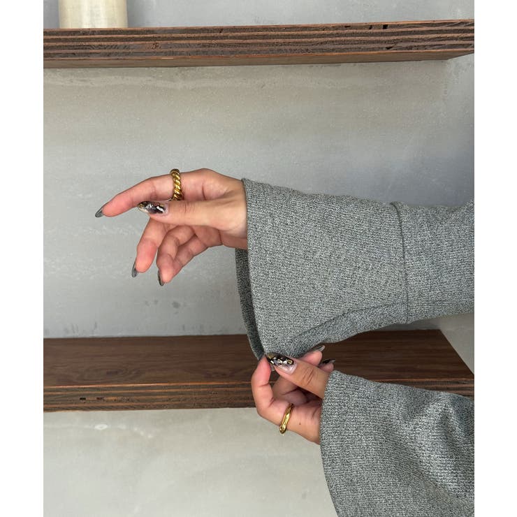 フレアスリーブIラインリブワンピース | JUNOAH | 詳細画像16 