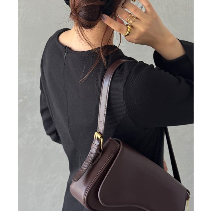 フレアスリーブIラインリブワンピース | JUNOAH | 詳細画像8 