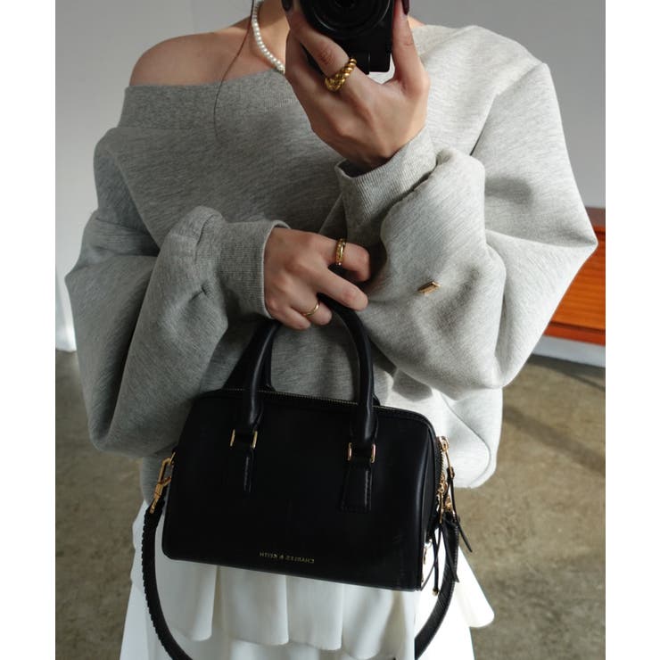 杢グレー | ワンショルスリットスウェット | JUNOAH