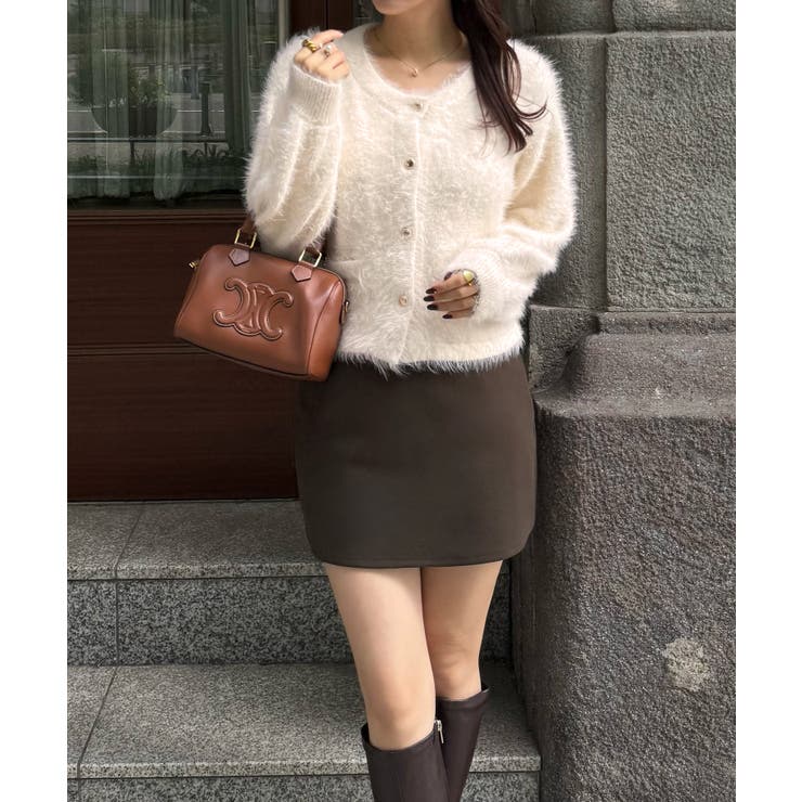 シャギーショートニットカーディガン | JUNOAH | 詳細画像1 