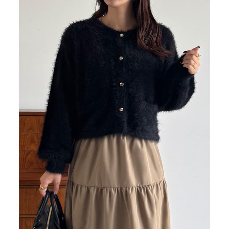 シャギーショートニットカーディガン | JUNOAH | 詳細画像10 