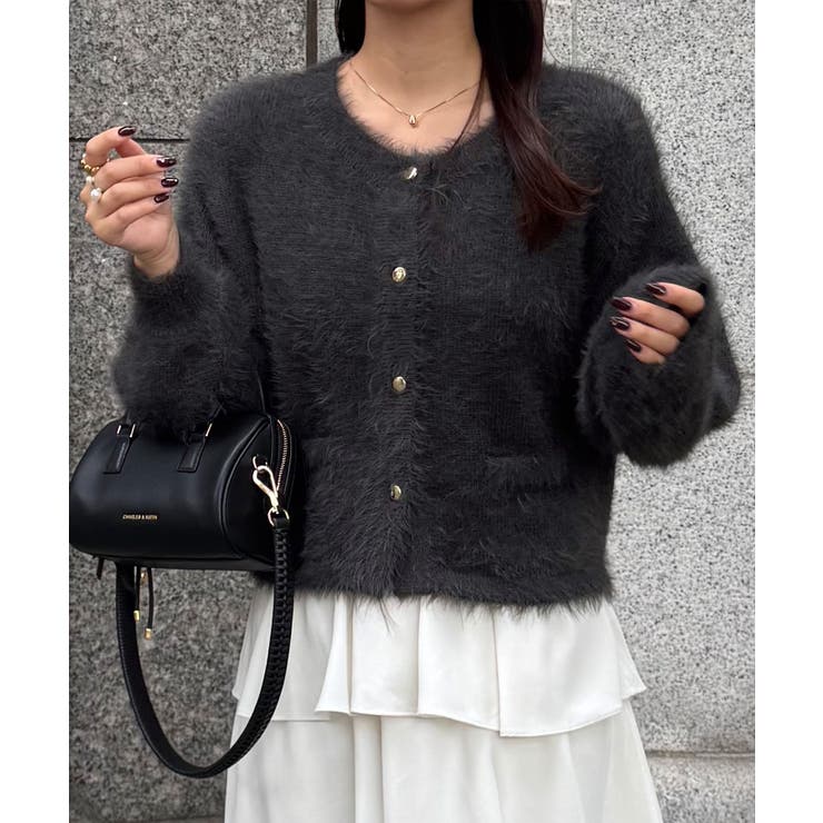 シャギーショートニットカーディガン | JUNOAH | 詳細画像13 