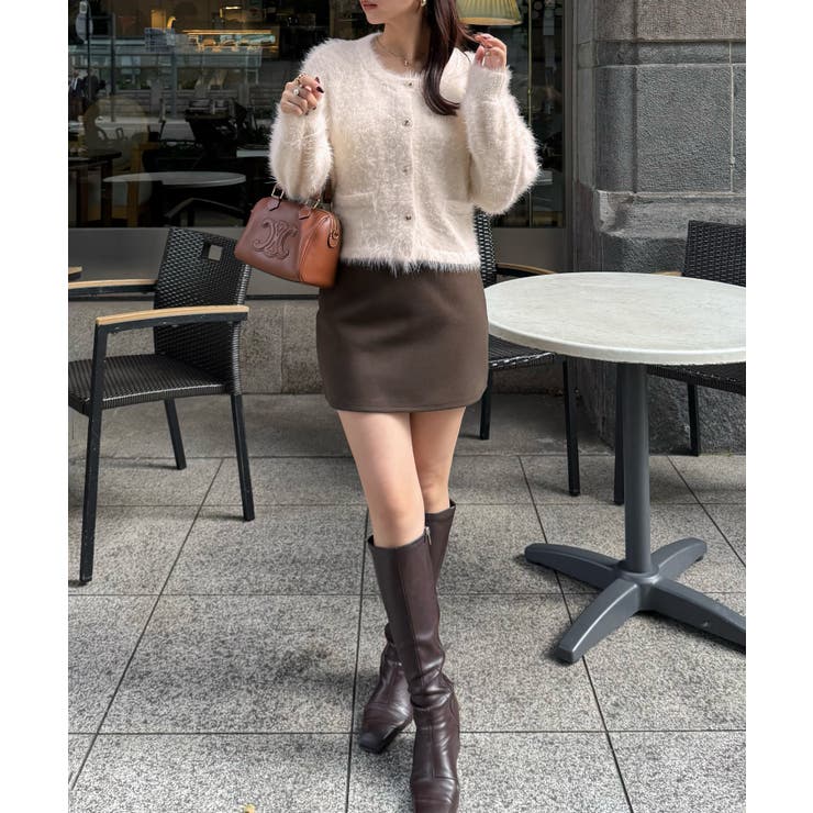 シャギーショートニットカーディガン | JUNOAH | 詳細画像3 