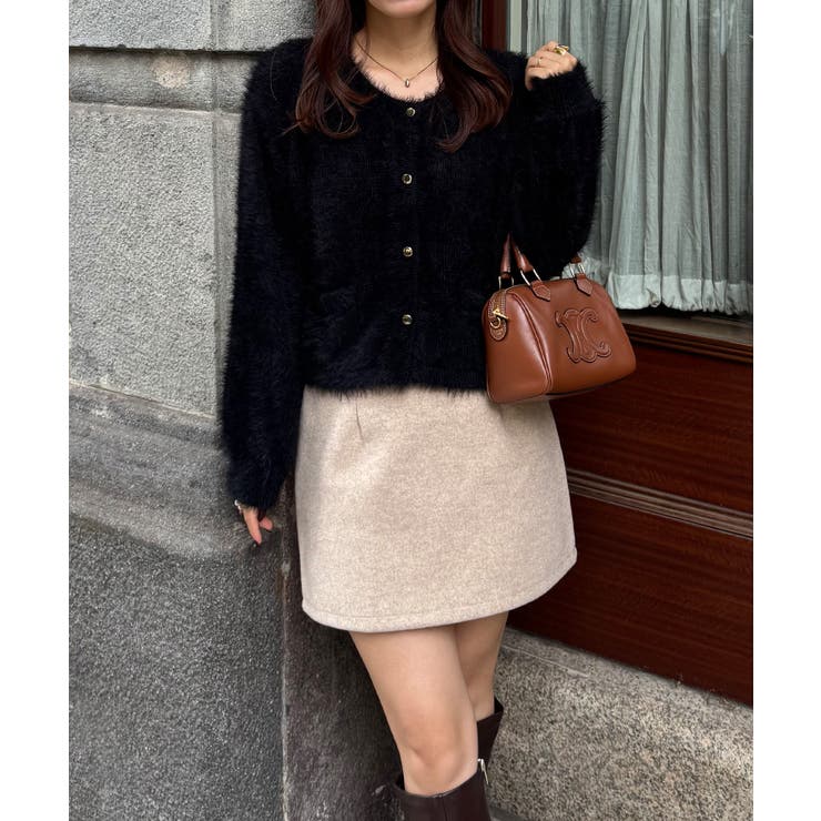 シャギーショートニットカーディガン | JUNOAH | 詳細画像7 