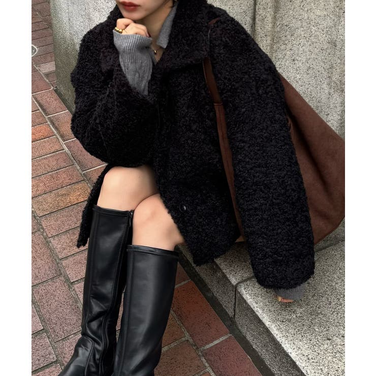 2wayカラープードルファーコート | JUNOAH | 詳細画像5 