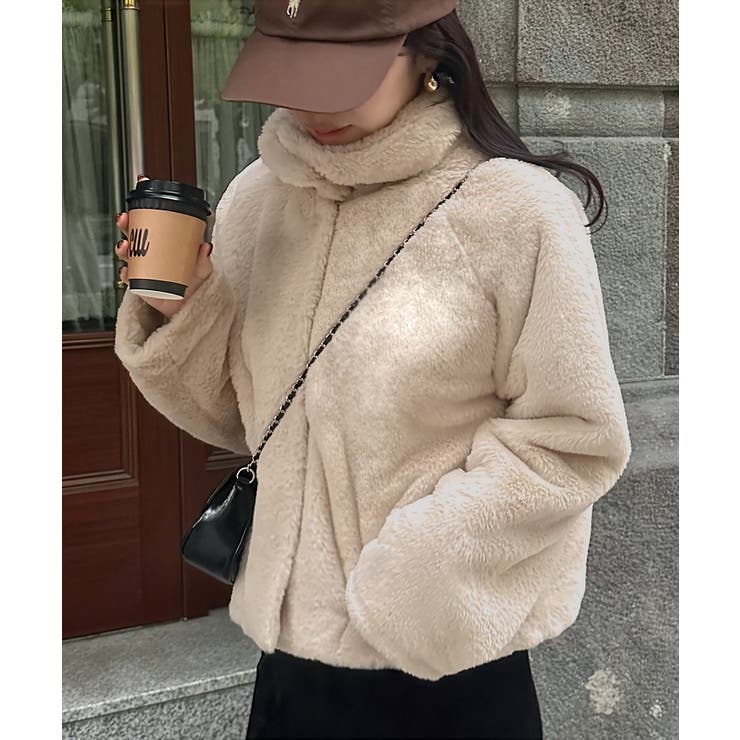 アイボリー | 2wayフェイクファーコート | JUNOAH