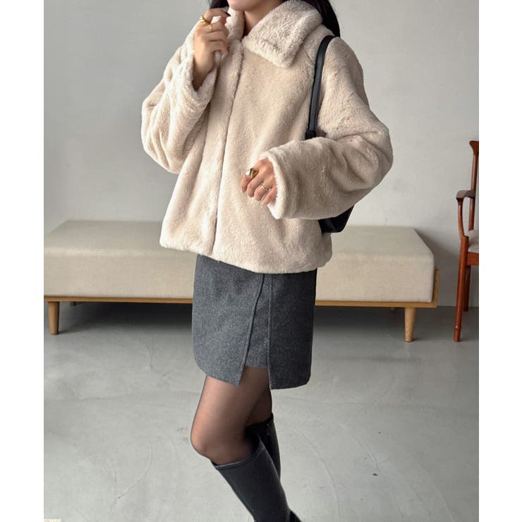 2wayフェイクファーコート | JUNOAH | 詳細画像9 