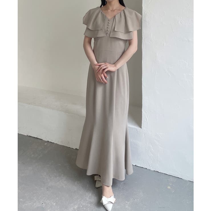 ラッフルカラーマーメイドワンピース[品番：AMTW0012469