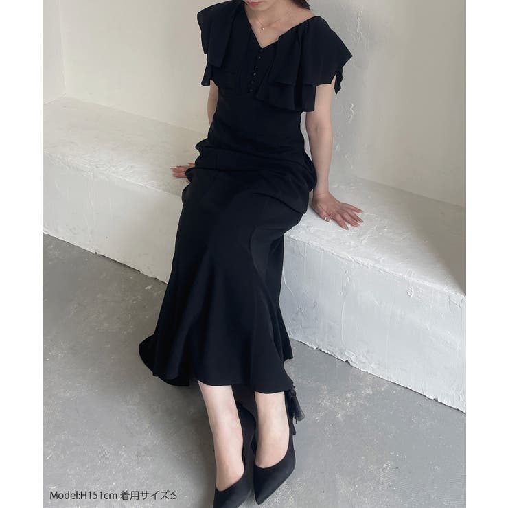 ラッフルカラーマーメイドワンピース | JUNOAH | 詳細画像2 