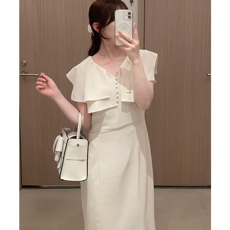 ラッフルカラーマーメイドワンピース[品番：AMTW0012469