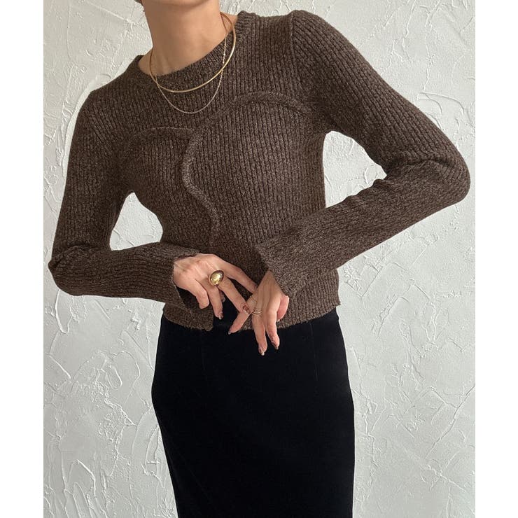 ブラウン | ビスチェドッキングリブニット | JUNOAH