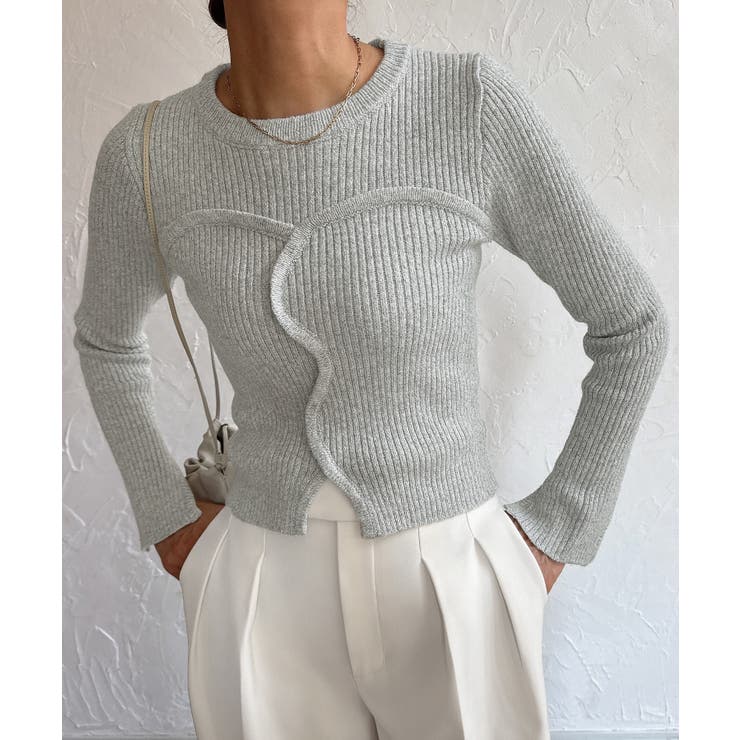 ライトグレー | ビスチェドッキングリブニット | JUNOAH