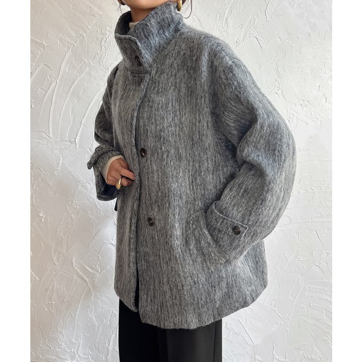 スタンドカラーシャギーコート | JUNOAH | 詳細画像11 