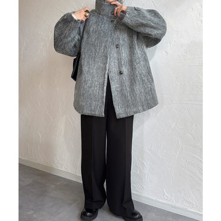 スタンドカラーシャギーコート | JUNOAH | 詳細画像12 