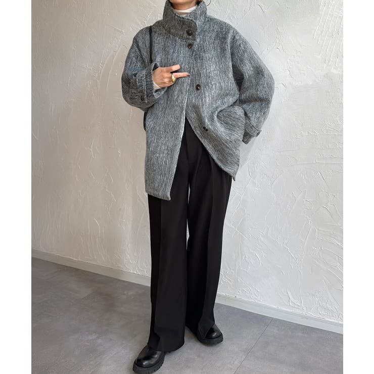 スタンドカラーシャギーコート | JUNOAH | 詳細画像13 