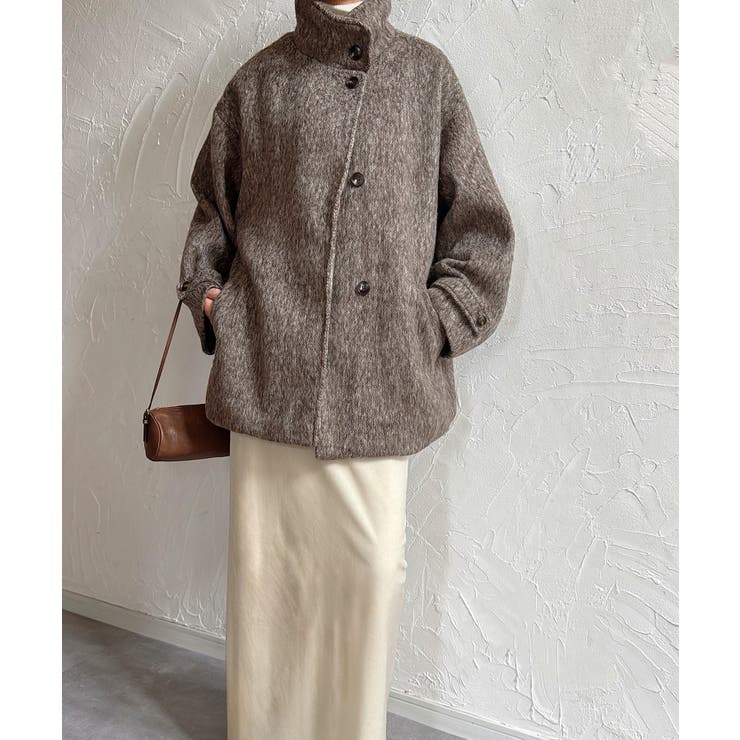 スタンドカラーシャギーコート | JUNOAH | 詳細画像4 