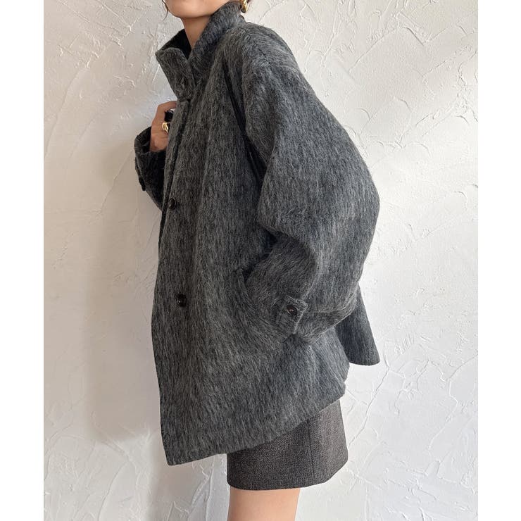 スタンドカラーシャギーコート | JUNOAH | 詳細画像7 