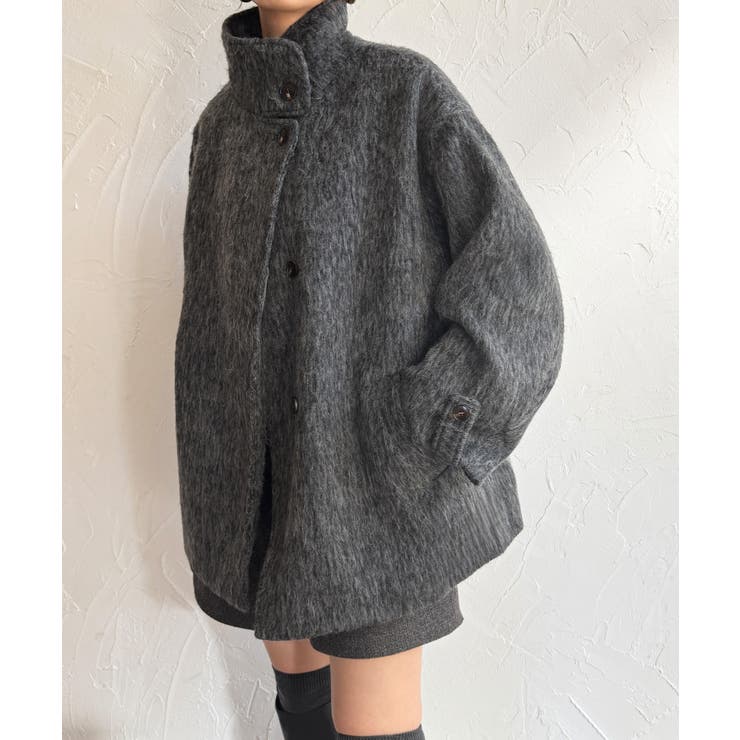 スタンドカラーシャギーコート | JUNOAH | 詳細画像9 