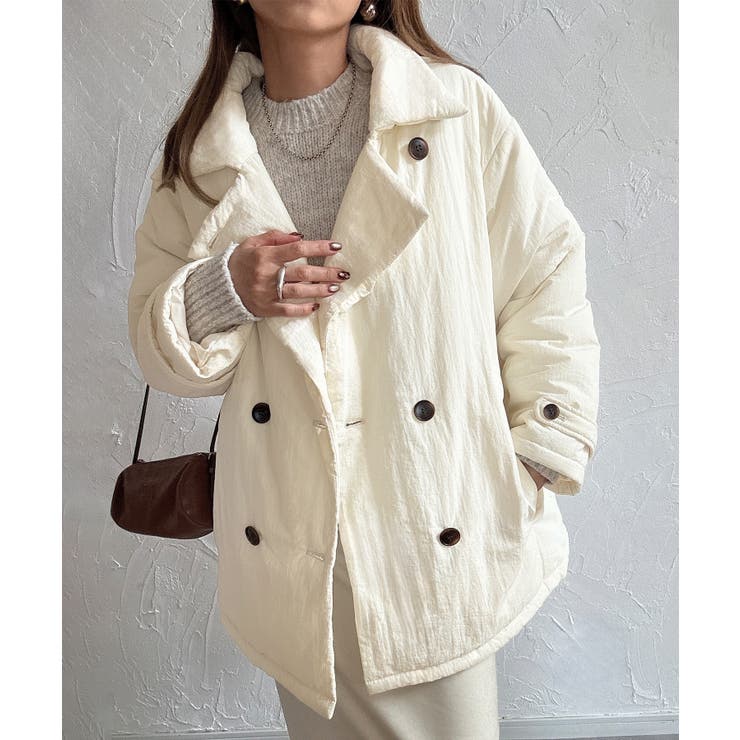 アイボリー | ミドル丈中綿コート | JUNOAH