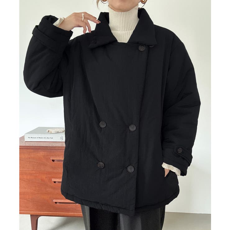 ブラック | ミドル丈中綿コート | JUNOAH