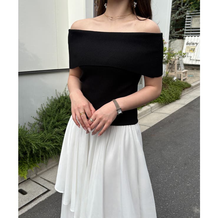 オフショルニットドッキングイレヘムワンピース[品番
