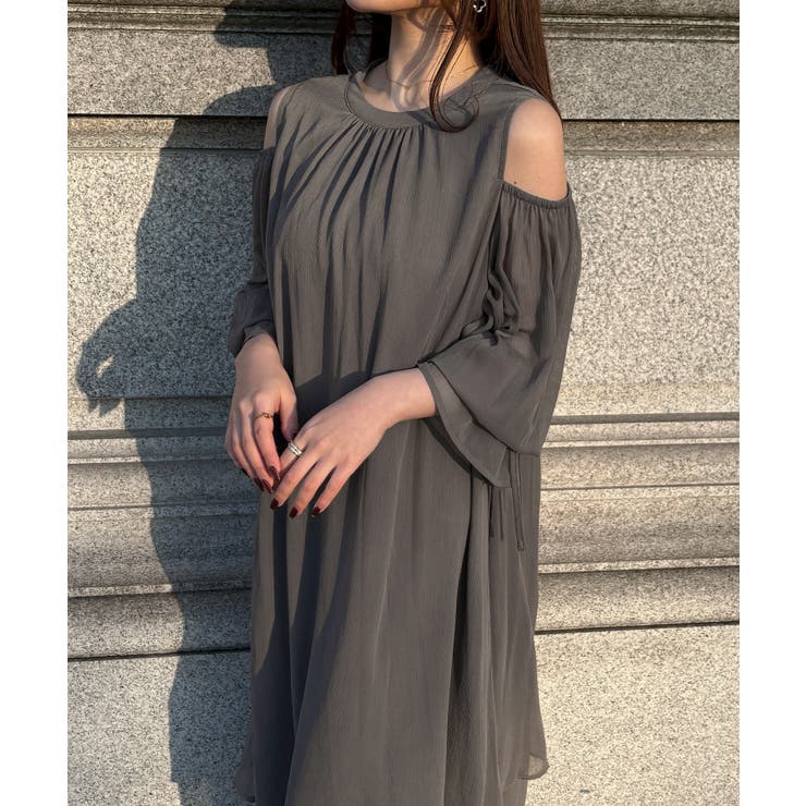 【韓国ブランド】ツーラインシュロングワンピースN436 さらさらシャーリング半袖ロングワンピース(2size)-💓66girls