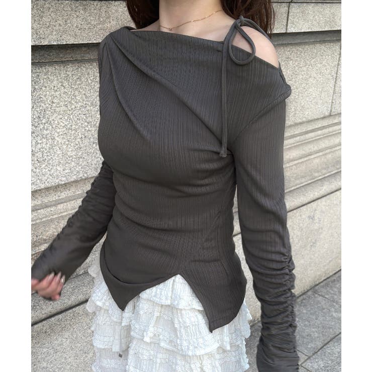 ワンショルアシメドレープカットソー | JUNOAH | 詳細画像7 