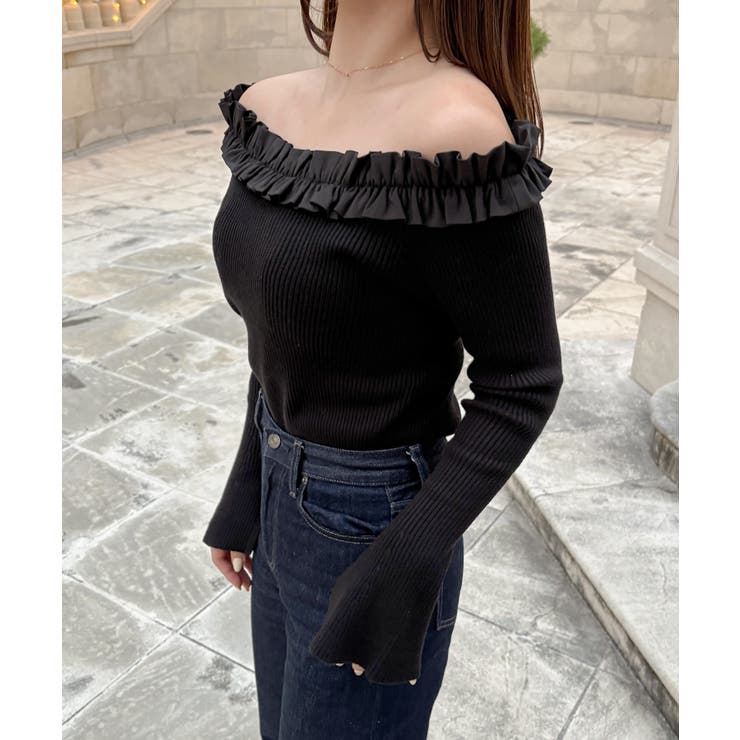 フリルニットトップス | JUNOAH | 詳細画像4 