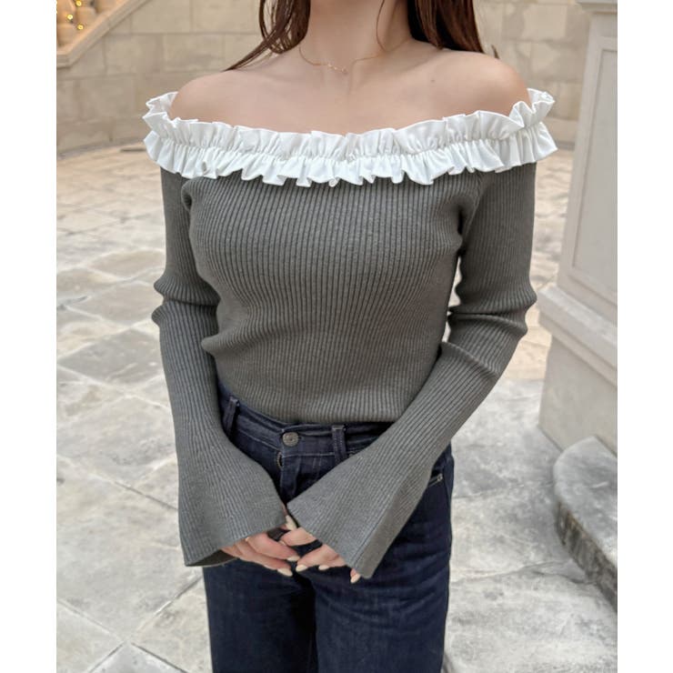 フリルニットトップス | JUNOAH | 詳細画像8 