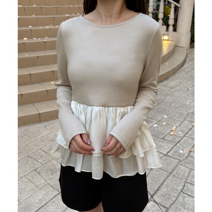 ライトグレー | ペプラムドッキングトップス | JUNOAH